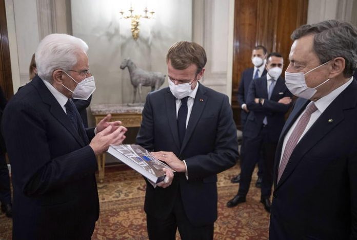 Matterella and Draghi meet Macron in Rome
